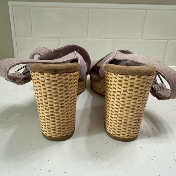 Tom’s Ibiza Platform Heels Women’s 7.5 Lilac Purple Sandals Woven Chunky Shoes - Picture 7 of 10